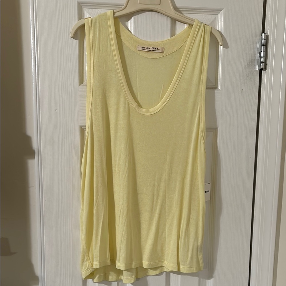 Free People Yellow Sleeveless Top